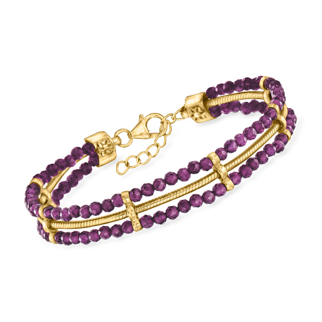 Ross-Simons Amethyst Snake-Chain Bracelet Red 2