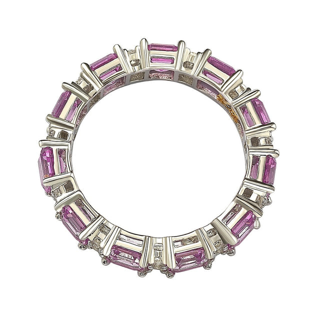 Suzy Levian Eternity Band Pink Silver US 8.5 3