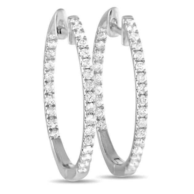 LB Exclusive Hoop Earrings Yellow Gold White 0.50ct 2