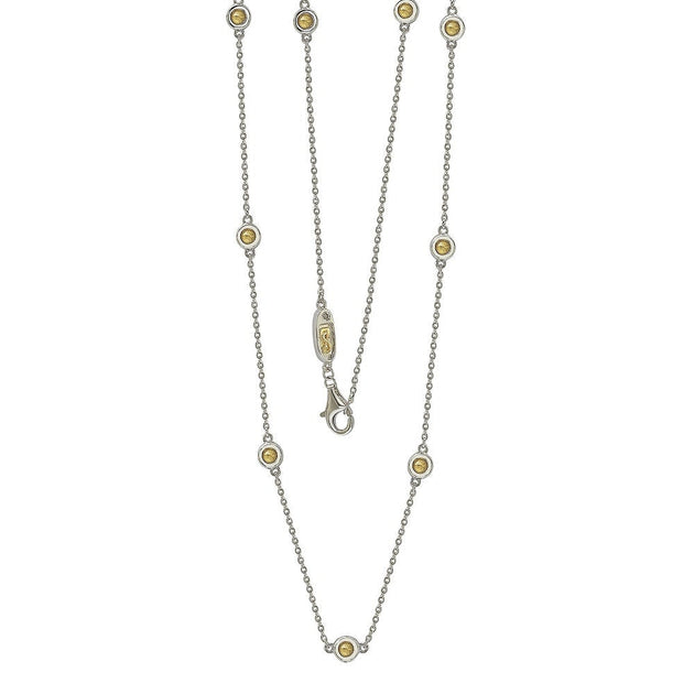 Suzy Levian Yellow Sapphire Station Necklace Blue 3