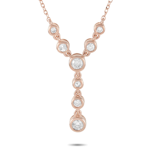 LB Exclusive Diamond Pendant Necklace Rose Gold 4
