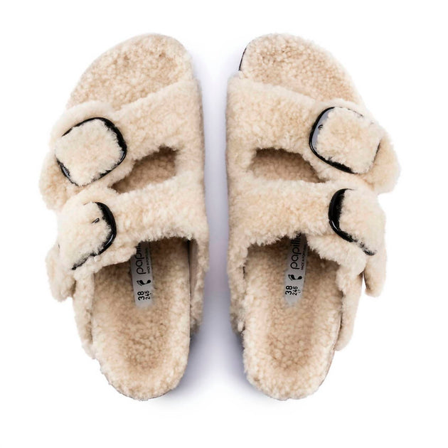Birkenstock Arizona Big Buckle Pap Teddy Eggshell