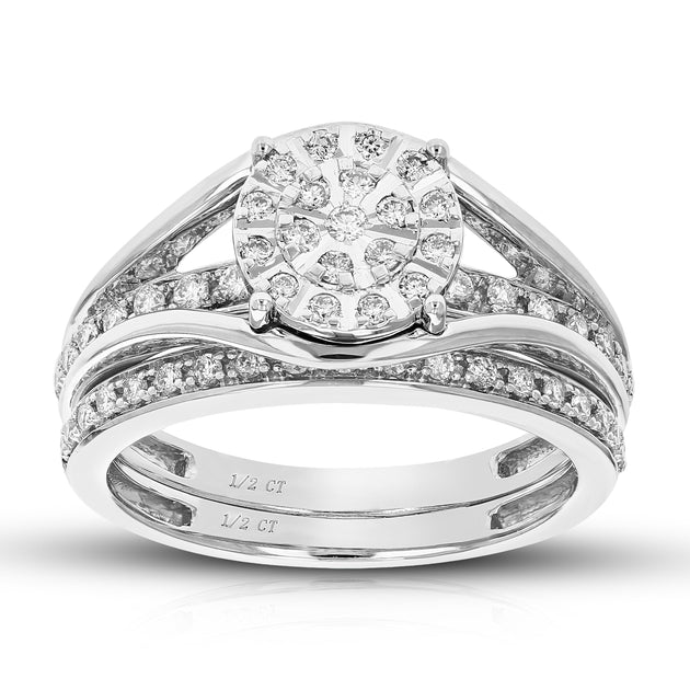 Vir Jewels Lab Grown Diamond Bridal Set Silver US 6 2
