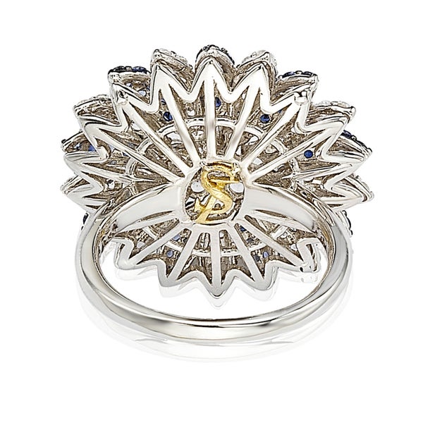 Suzy Levian Sapphire Diamond Ring Blue US 7 6