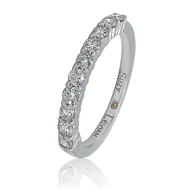 Suzy Levian Half Band White Gold US 8 3