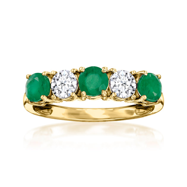 Ross-Simons Emerald Lab-Grown Diamond Ring Green US 5 3