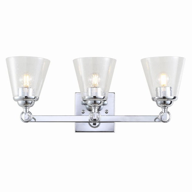 Jonathan Y Marion 21-inch 3-light Metal/Glass Vanity Light Polished Chrome 3