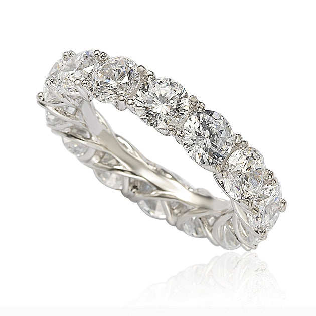Suzy Levian Gladiator Setting Eternity Band White US 5 2