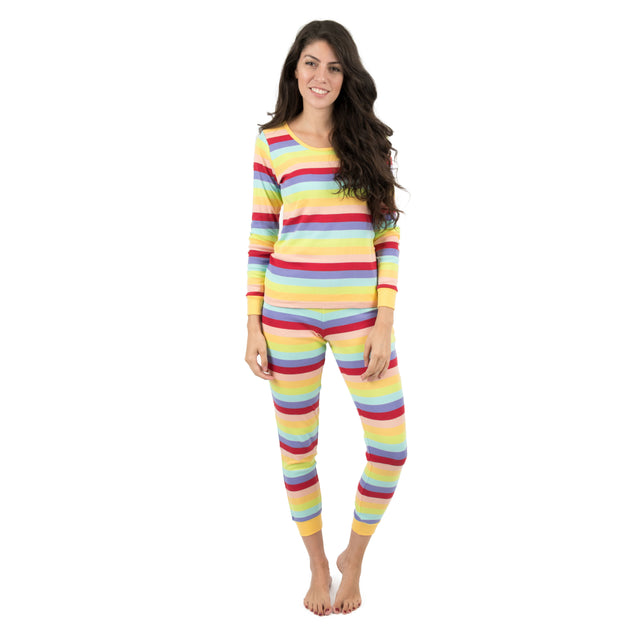 Leveret Womens Two Piece Cotton Pajamas Striped Medium 4