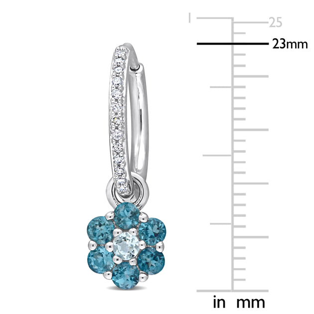 Mimi & Max Floral Huggie Earrings Silver 3