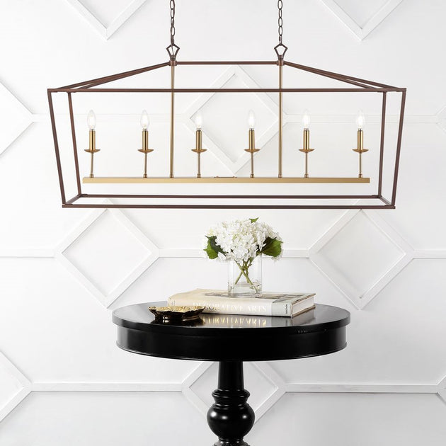 Jonathan Y Pagoda 49 Inch Linear 6-Bulb Metal LED Pendant 4