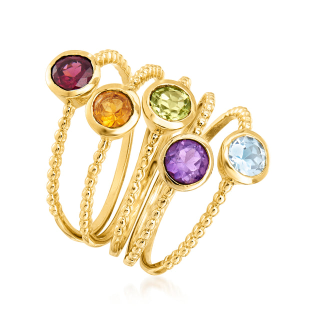Ross-Simons Multi-Gemstone Ring Set Purple US 6 4