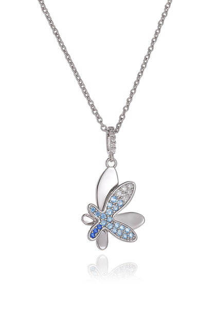 Classicharms Butterfly Pendant Necklace Blue 2