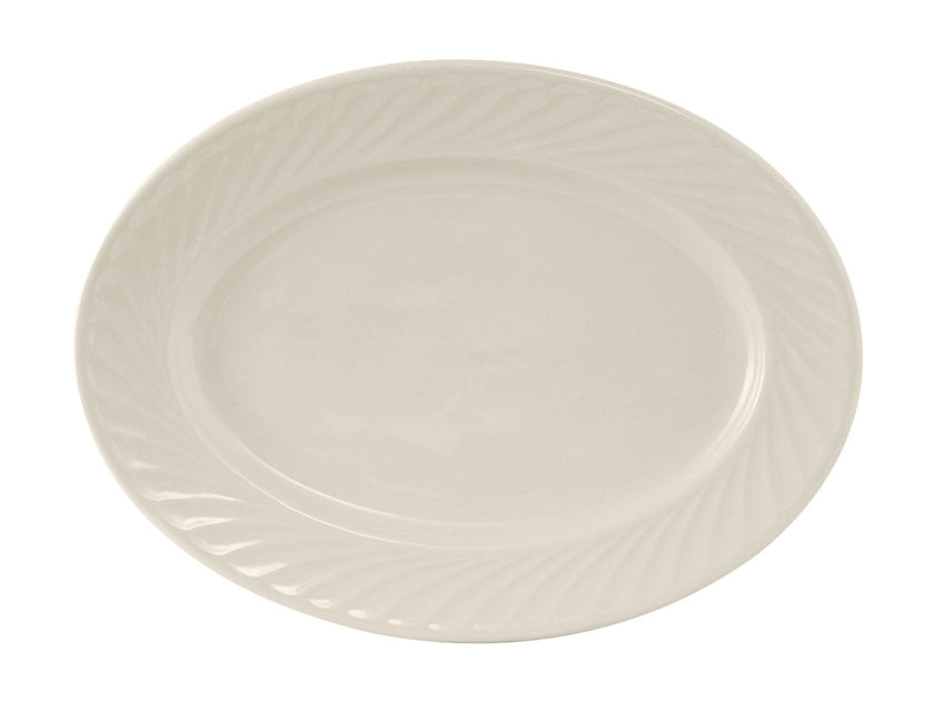 Tuxton Meridian Oval Platter White 13-1/4 x 10 inch 2