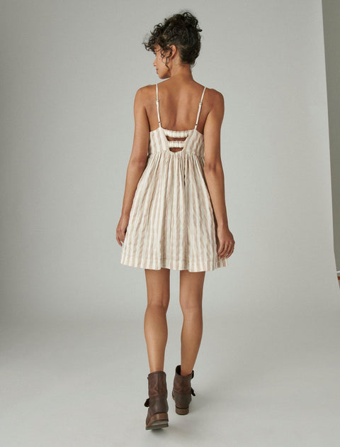 Lucky Brand Womens Striped Mini Prep Dress