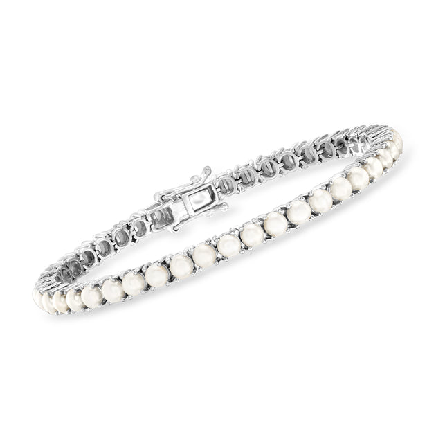 Ross-Simons Cultured Pearl Tennis Bracelet Silver 2