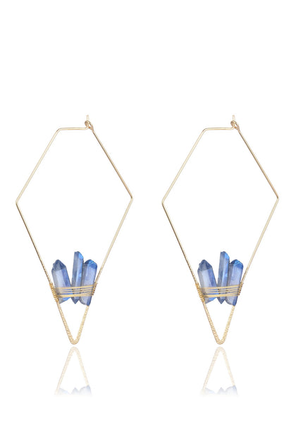 Candy Kite Quartz Earrings Blue White 2