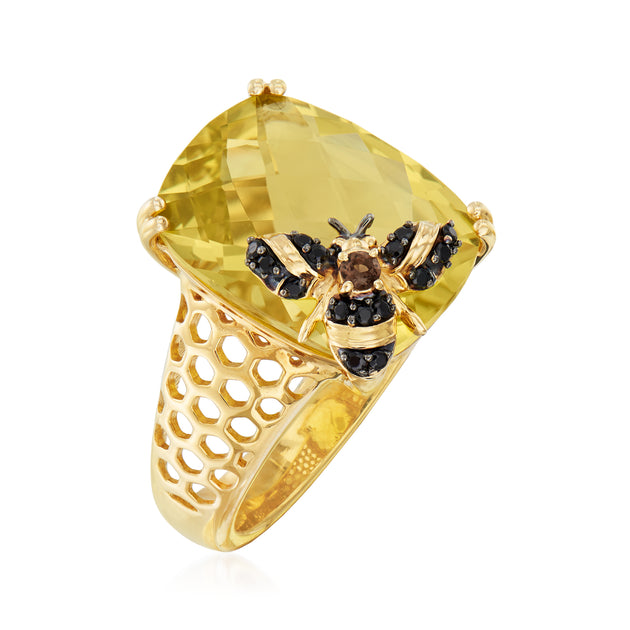 Ross-Simons Lemon Quartz Bee Ring Yellow US 8 4