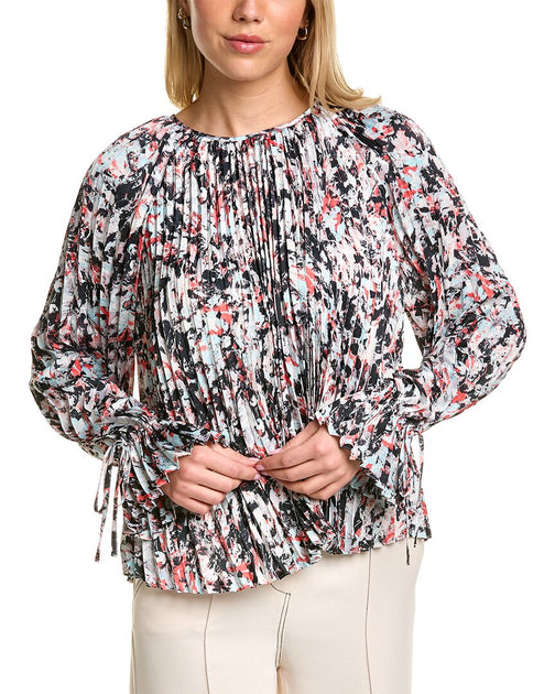 BCBGMAXAZRIA Pleated Top Multicolor XS 2