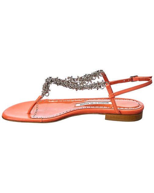 Manolo Blahnik Leather Sandal Orange EU 36.5 3