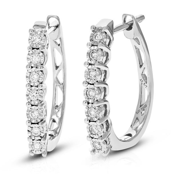 Vir Jewels Lab Grown Diamond Hoop Earrings Silver 2
