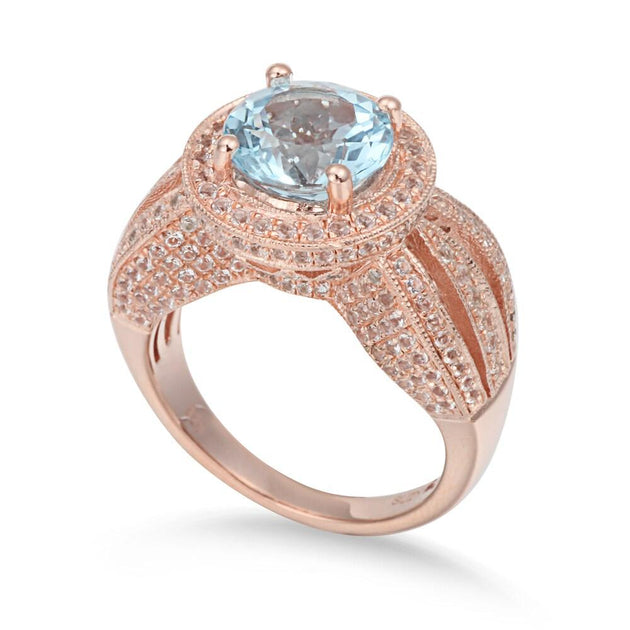 Suzy Levian Sterling Silver Blue Topaz Ring Blue US 5.5 2
