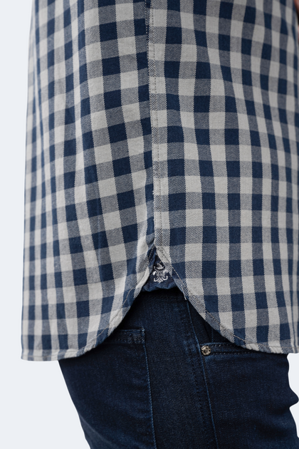 Luchiano Visconti Plaid Shirt Blue Small 4