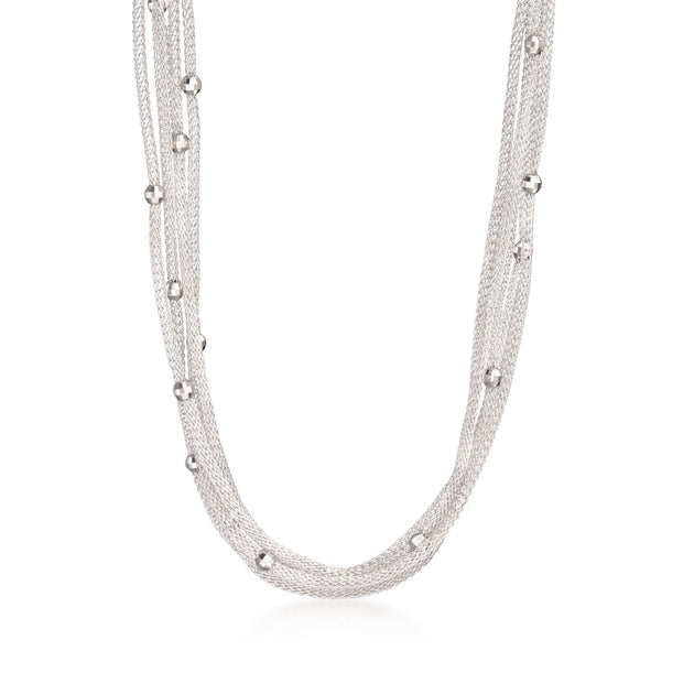 Ross-Simons 5-Strand Beaded Mesh Necklace Multi 2