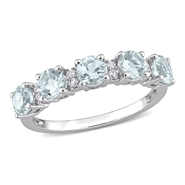 Mimi & Max Semi Eternity Ring Silver US 7.5 2
