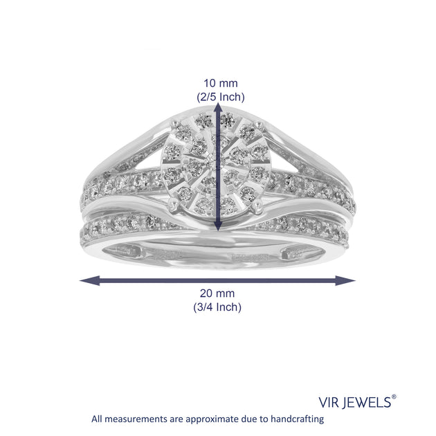 Vir Jewels Lab Grown Diamond Bridal Set Silver US 6 4