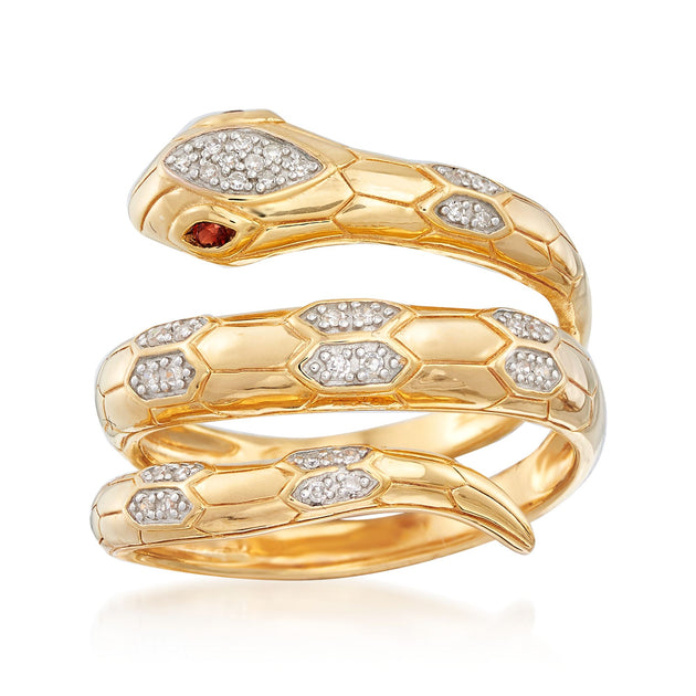 Ross-Simons Diamond Snake Wrap Ring Gold US 7 2