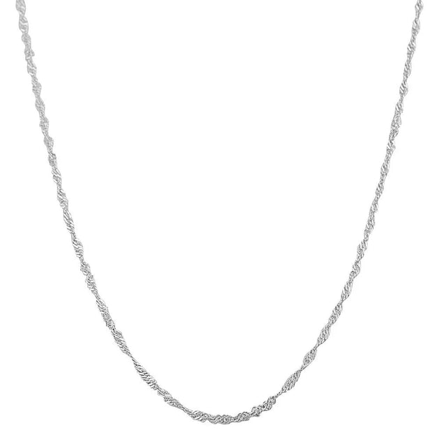 A & M 925 Sterling Silver Singapore Chain Necklace Silver 18 4