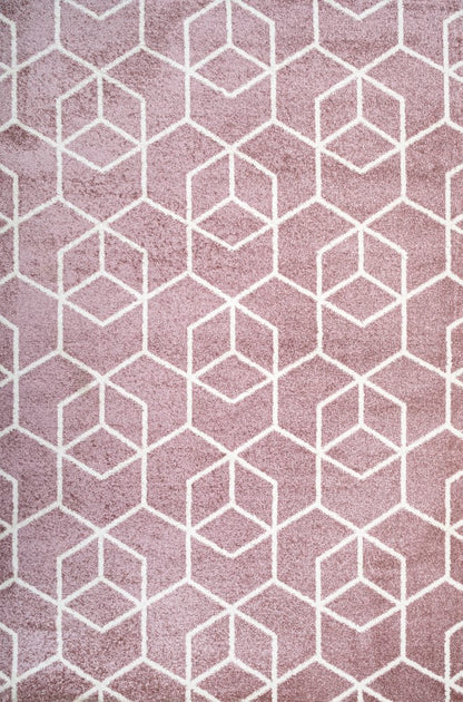 Jonathan Y Tumbling Blocks Area Rug Ivory Pink 3