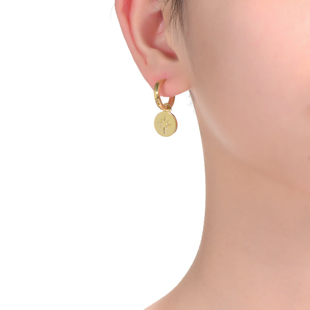 Rachel Glauber Bar Drop Hoop Gold 4