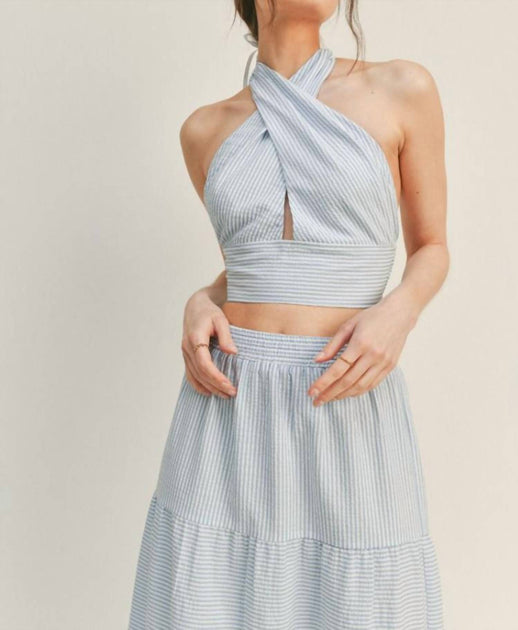 LUSH Havanna Halter Top Bleu Medium 2