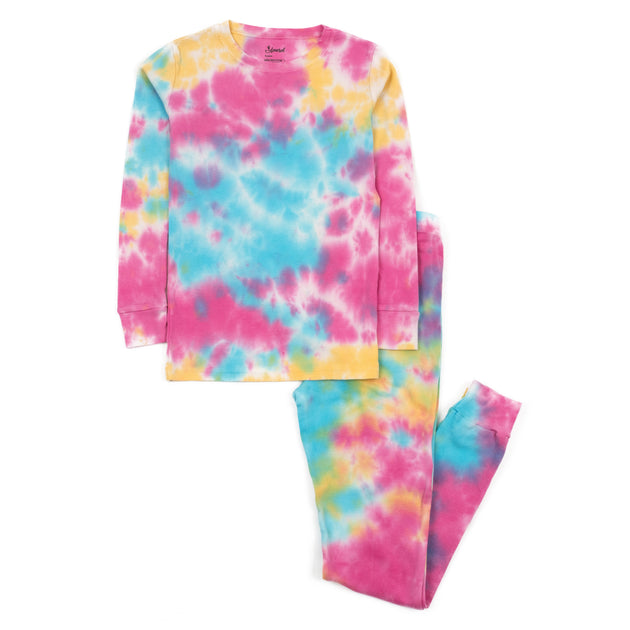 Leveret Kids Two Piece Cotton Pajamas Tie Dye Multi US 12 3
