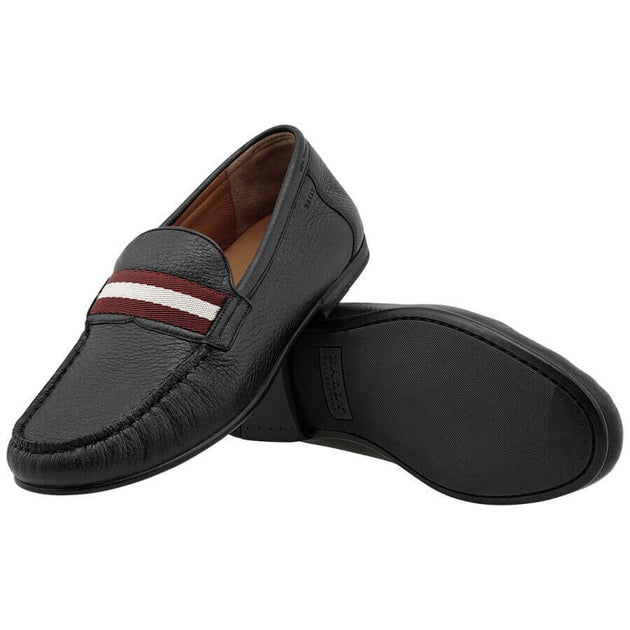 Bally Crokett Loafers Black Leather US 7.5 3