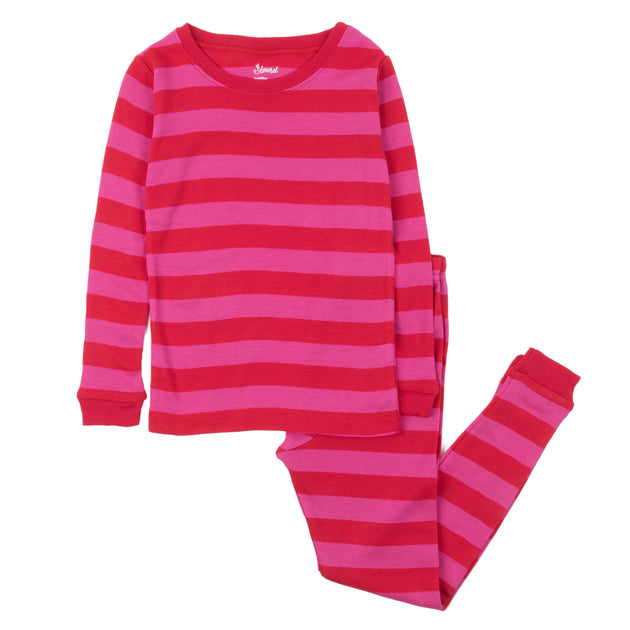 Leveret Kids Two Piece Pajamas Striped Multi US 4T 4