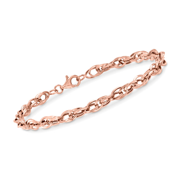 Ross-Simons Double Oval-Link Bracelet Rose Gold 2