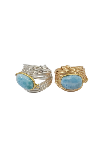 A Blonde and Her Bag Torrey Ring Blue US 8 7