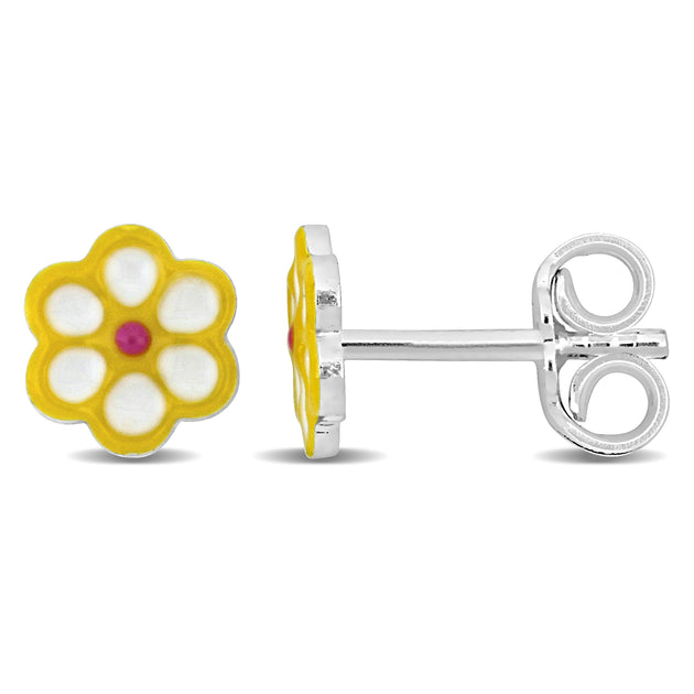 Mimi & Max Flower Stud Earrings Pink 2
