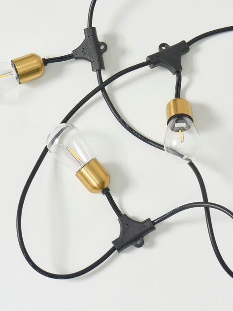 Brightech Glow LED Solar Hanging String Lights Brass 3