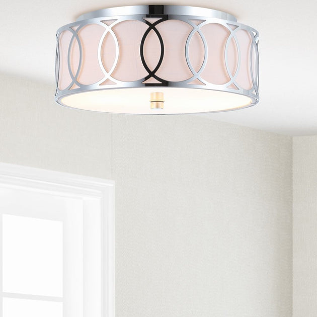 Jonathan Y Aria 2-Light LED Flush Mount Metal Chrome 12.25 in 4