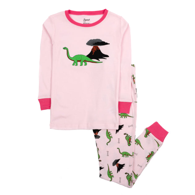 Leveret Kids Two Piece Cotton Pajamas Pink US 6 2
