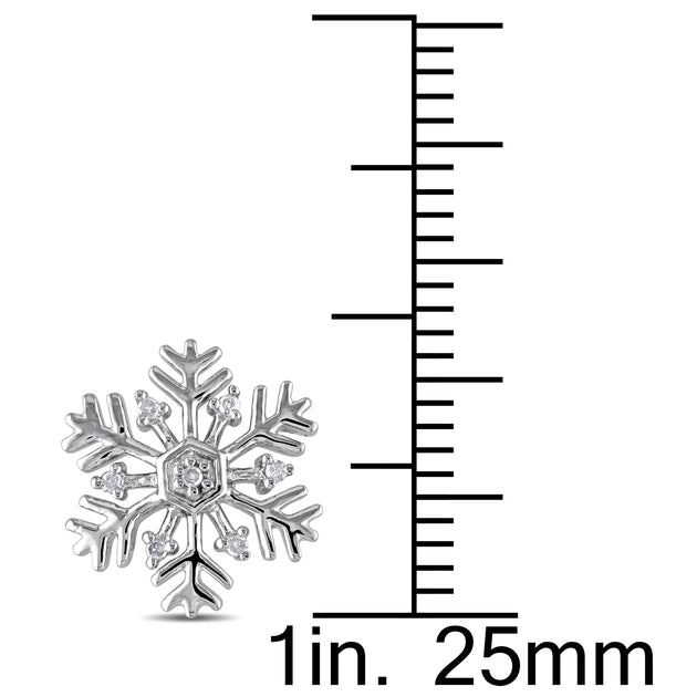 Mimi & Max Snowflake Stud Earrings Silver 4