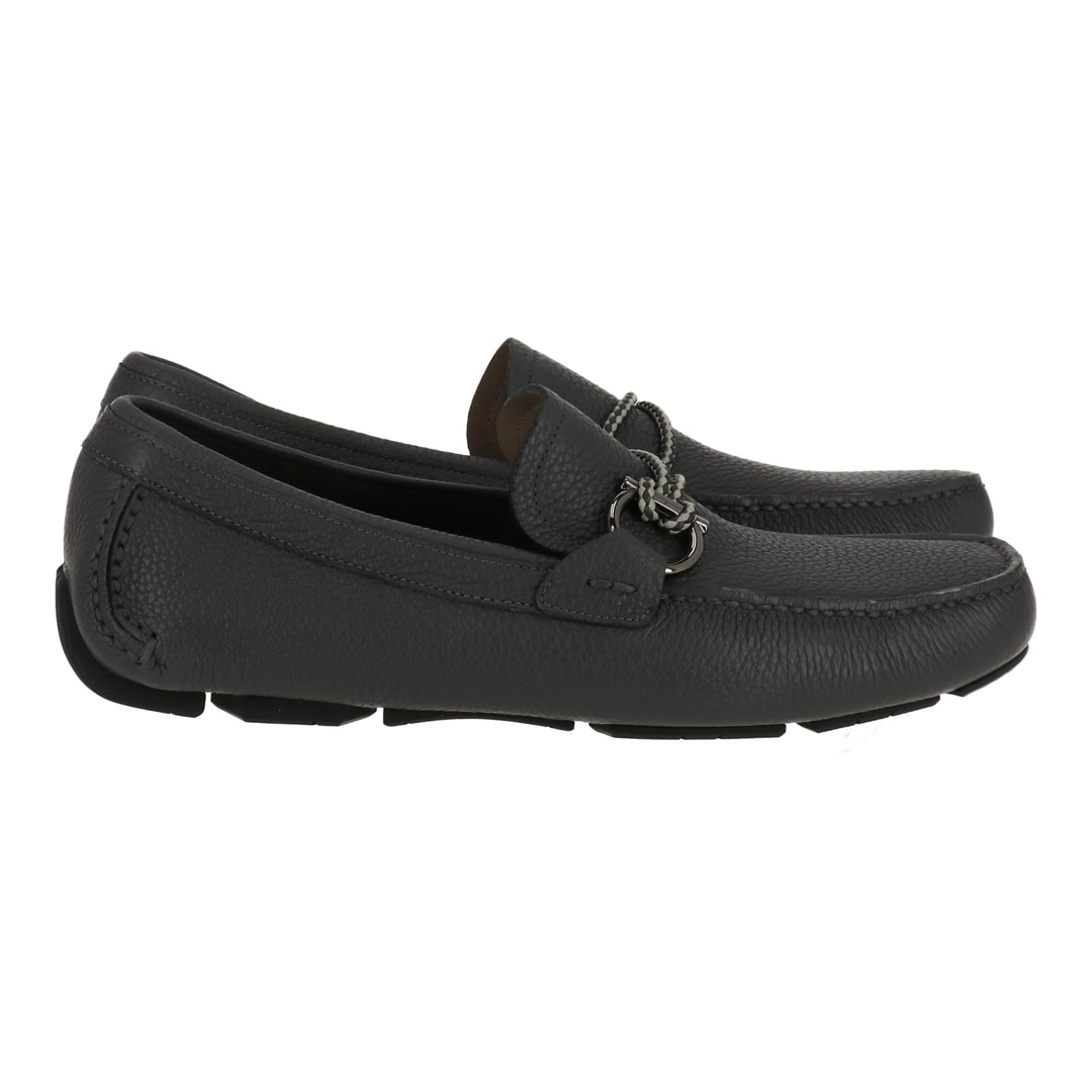 Salvatore Ferragamo Pebble Leather Side Buckle Loafer Dress
