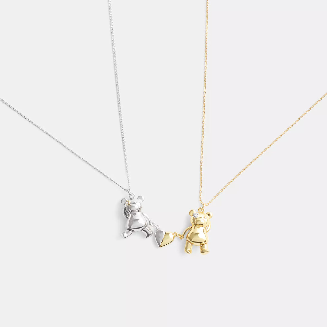 Coach deals teddy bear pendant necklace charm