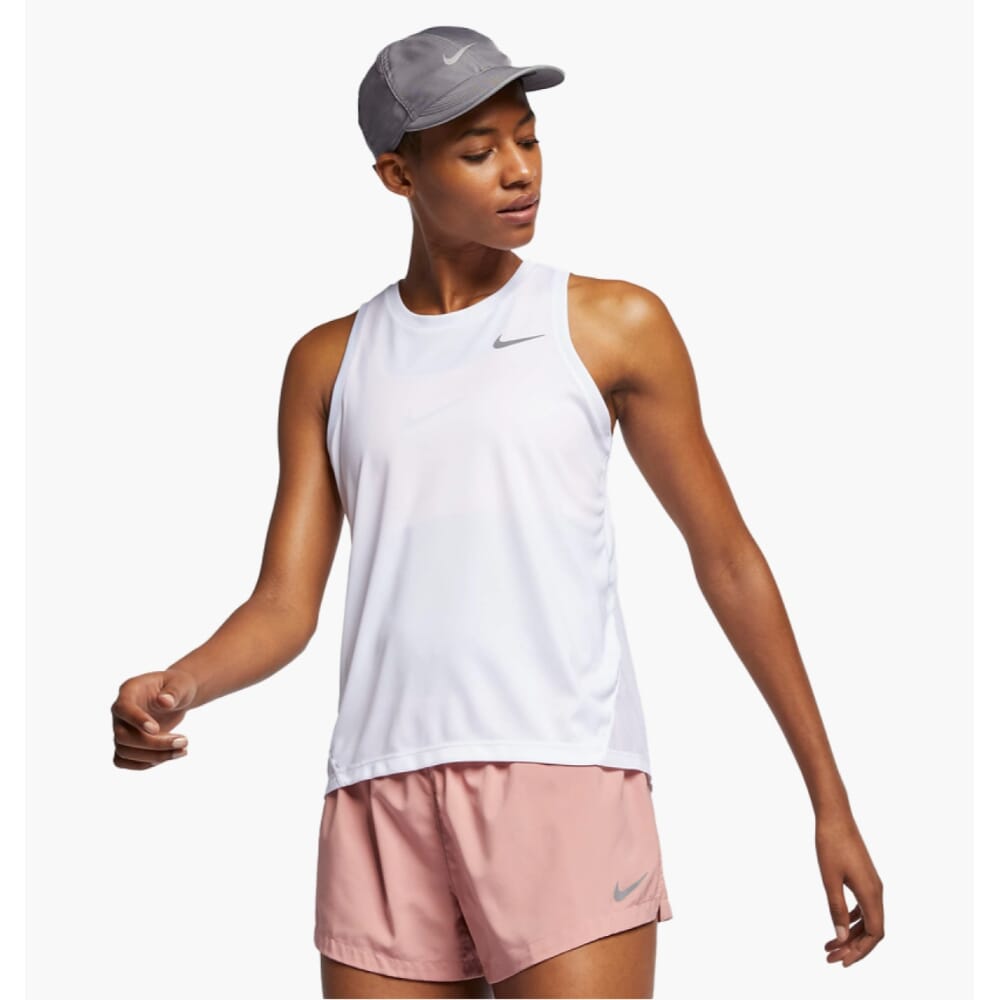 Nike Women's Miler Running Tank White/reflective Silver Aj8102-100
