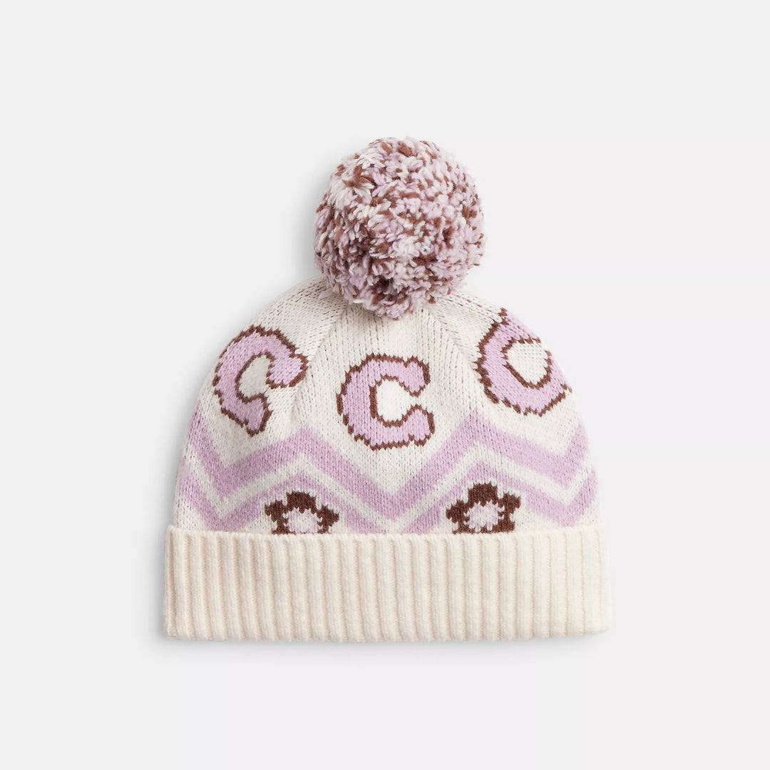 Coach Outlet Fair Isle Print Knit Beanie | ShopSimon display picture 1