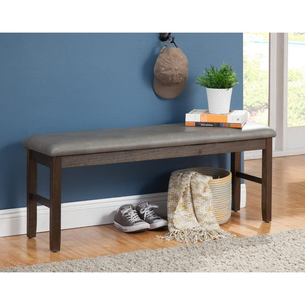 Alpine Furniture Emery Dining Bench, Walnut | ShopSimon
